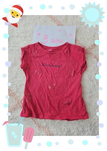tee shirt fille rose 3 ans gemo