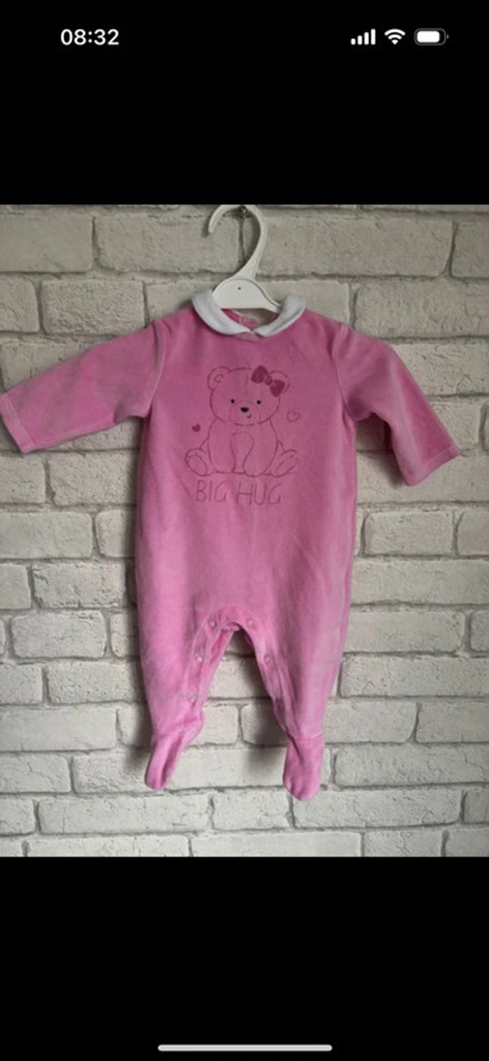 Pyjama velours Prénatal taille 1 - 3 mois