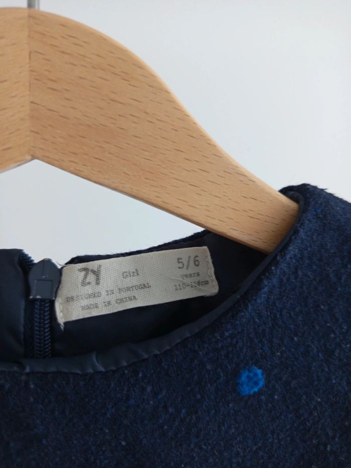 Robe bleu marine à pois ZY Girls 5 / 6 ans - photo numéro 2