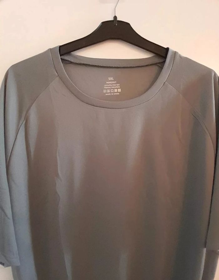 T-shirt homme couleur Gris, taille 5XL - photo numéro 2