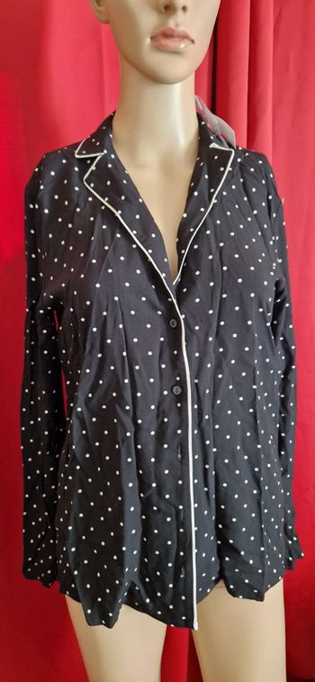 Chemise noire petits pois blanc taille 36 neuf