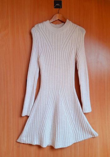 Robe en laine strech hiver beige convient aux XL/XXL