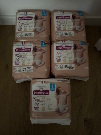 Lot 5 paquets de couche pommette T1