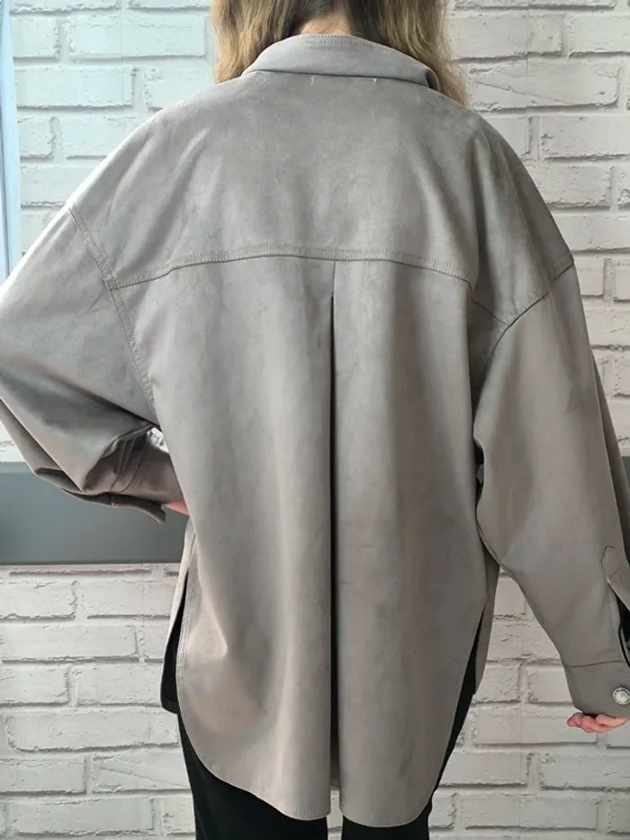 D4644 Blazer effet velours gris 34/36 - photo numéro 2