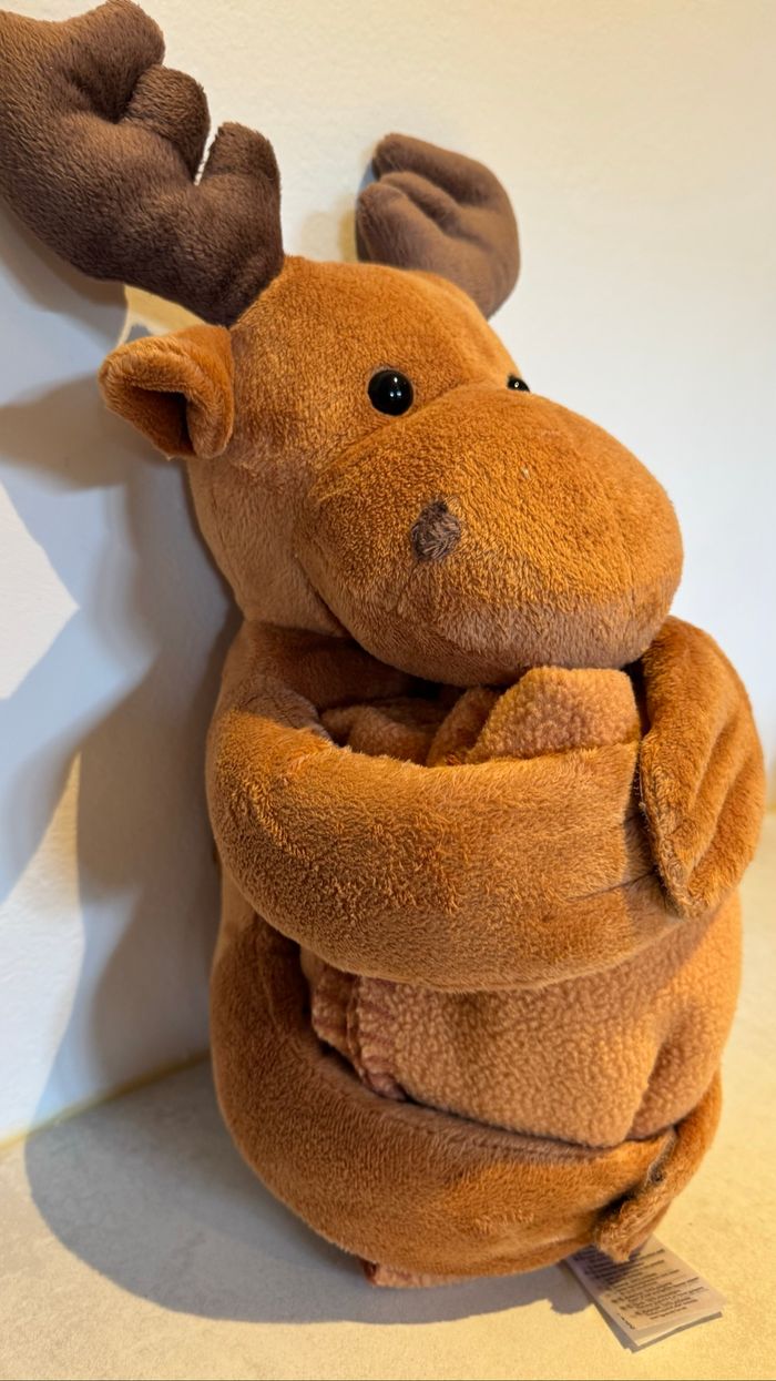 Grande Peluche cerf lupilu  avec couverture - photo numéro 2
