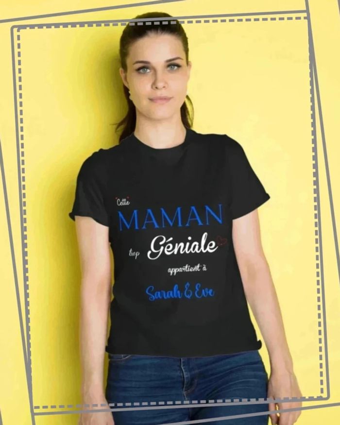 T-shirt "Cette Maman trop Géniale appartient à" - Cadeau Unique pour la Fête des Mères - photo numéro 2