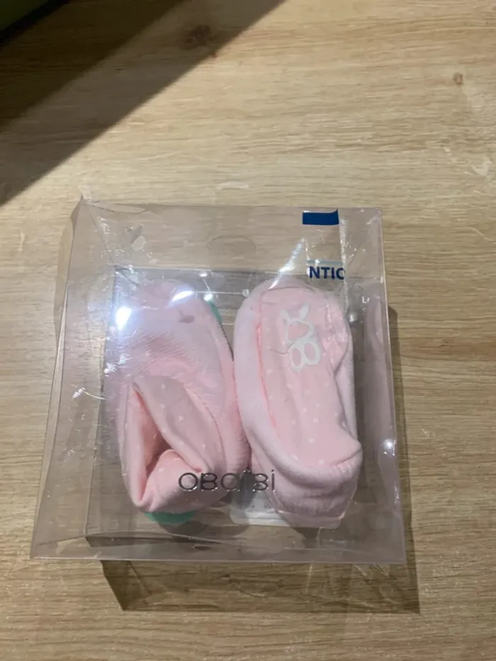 Paire de chaussons rose Obaibi - 6/12mois
