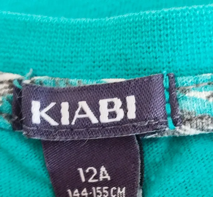 Tee-shirt manches courtes bleu vert Kiabi taille 12 ans - photo numéro 3