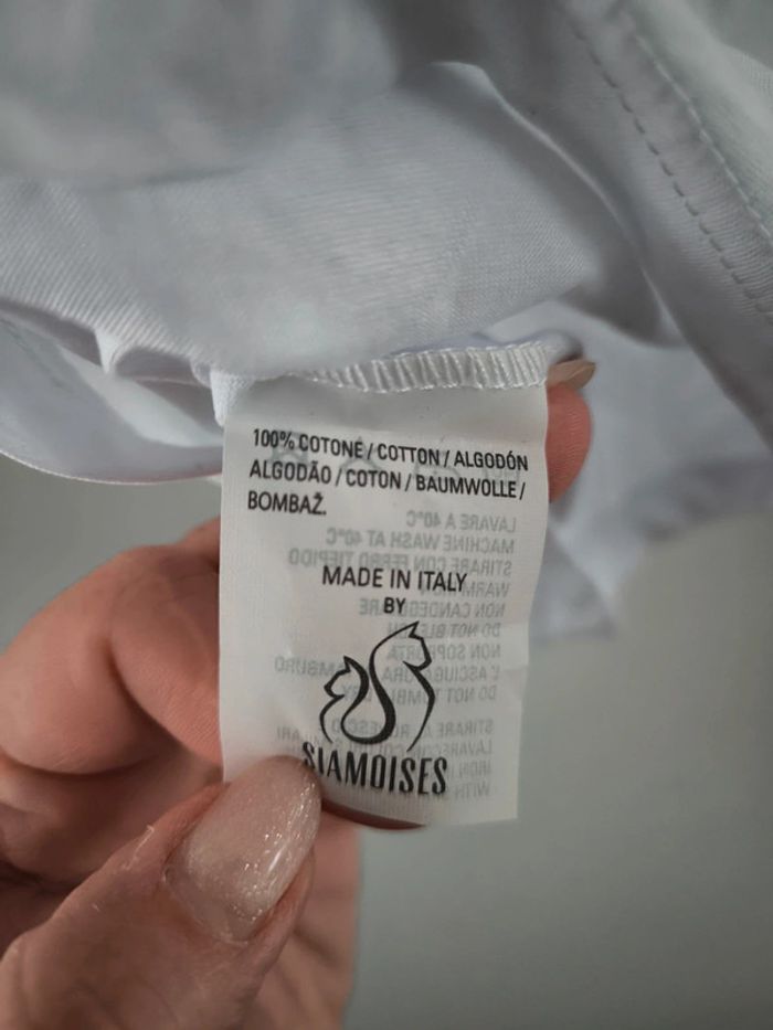 T shirt blanc imprimé taille M 38 siamoises neuf - photo numéro 4