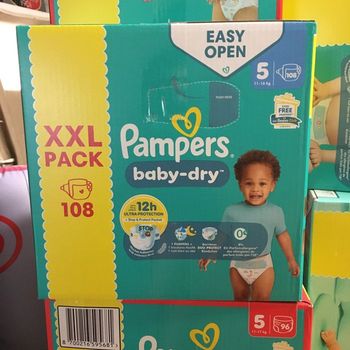 108 couches Pampers baby dry taille 5