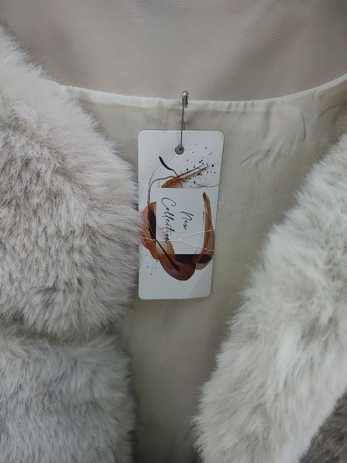 Manteau fourrure femme taille unique sans manches - photo numéro 4