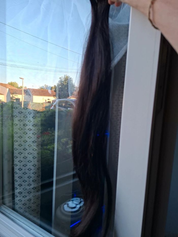 Extensions de cheveux noir Adhésif 60cm - photo numéro 7