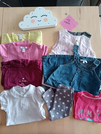 Lot fille 12 mois 8 pièces 74cm