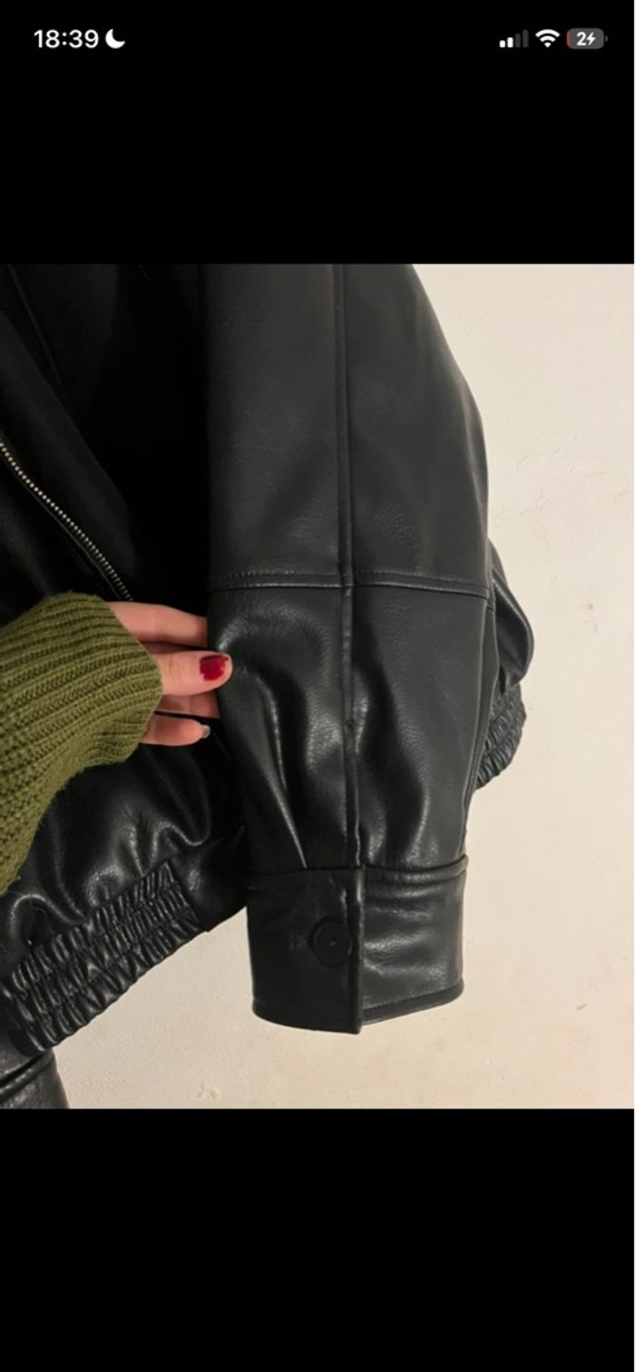 veste en similicuir Stradivarius Zara taille M - photo numéro 9
