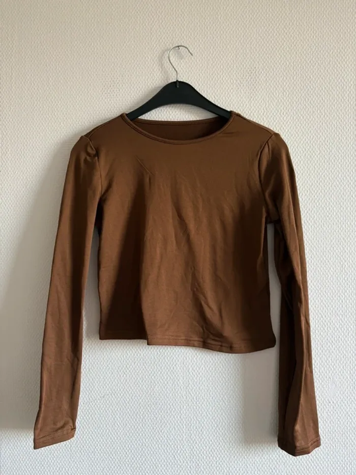 Manche longue court marron