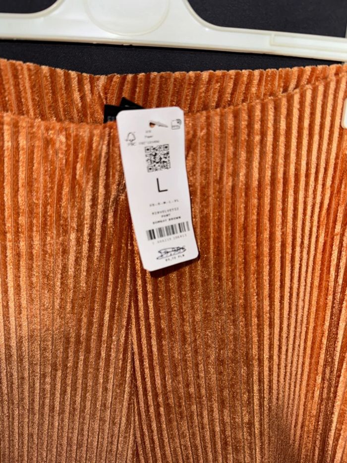 Superbe, pantalon, rouille velours, côtelé, taille L - photo numéro 3