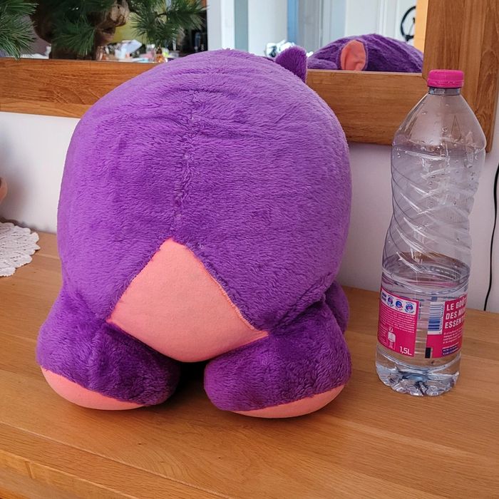 Peluche hippopotame violette – 30x40 cm - photo numéro 3