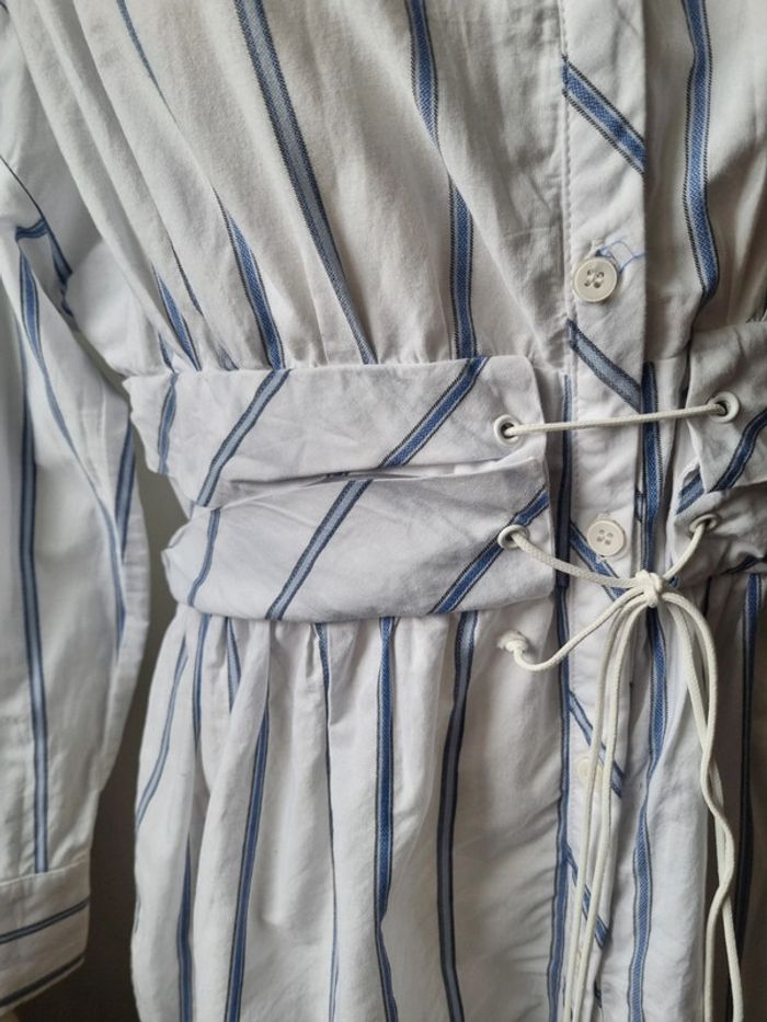 Chemise rayé en coton corset - photo numéro 3