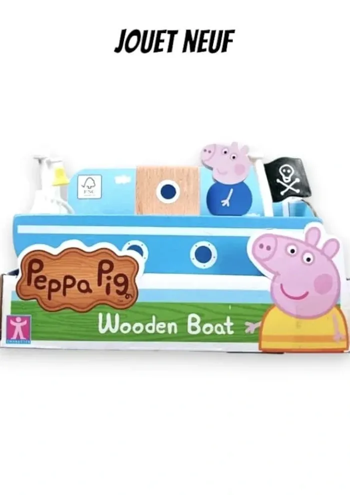 Peppa Pig Bateau en bois avec figurine