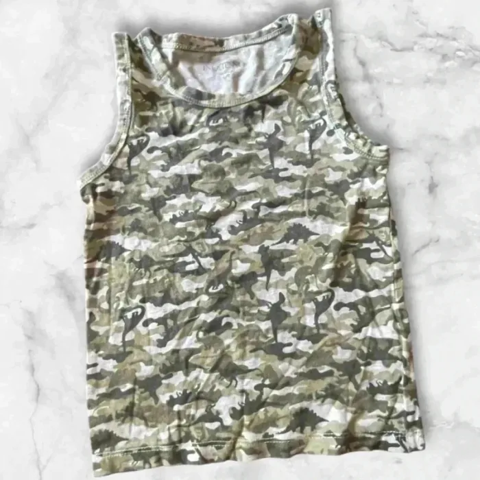 Débardeur garçon camouflage dinosaure T.4/5 ans