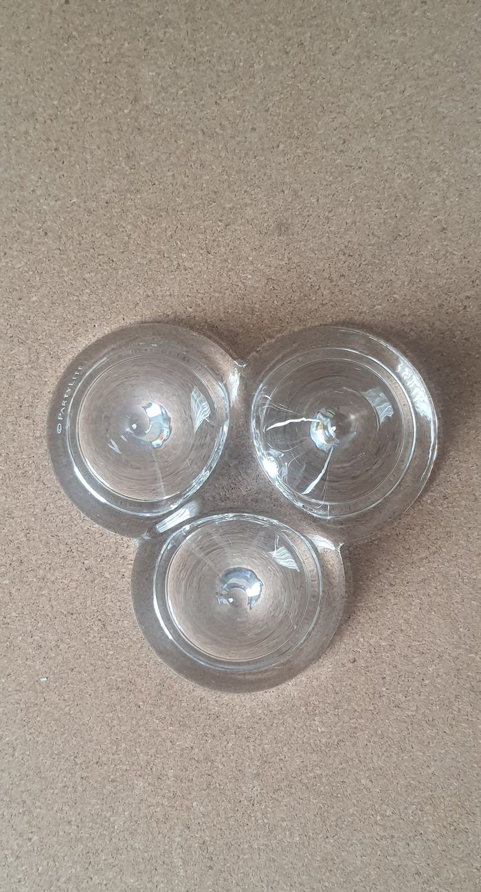 Porte bougie triple en crystal "Partylite" - photo numéro 4