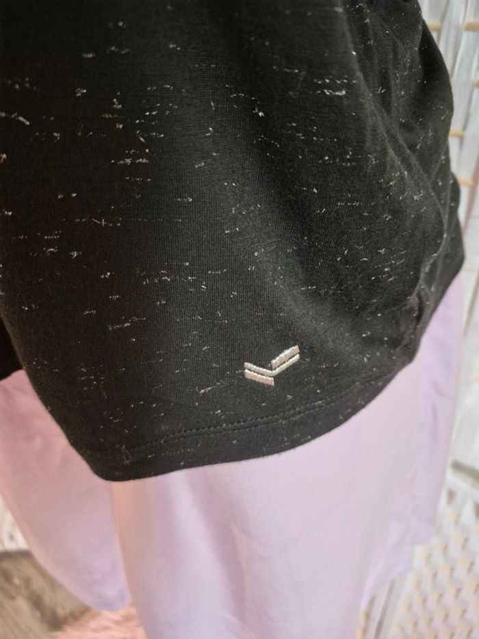 💕joli t-shirt noir avec détails pailletés argentés femme TXS/ 34 kaporal 💕 - photo numéro 7