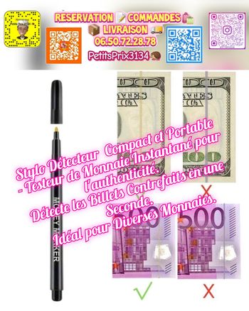 Stylo Détecteur de faux billets 💵