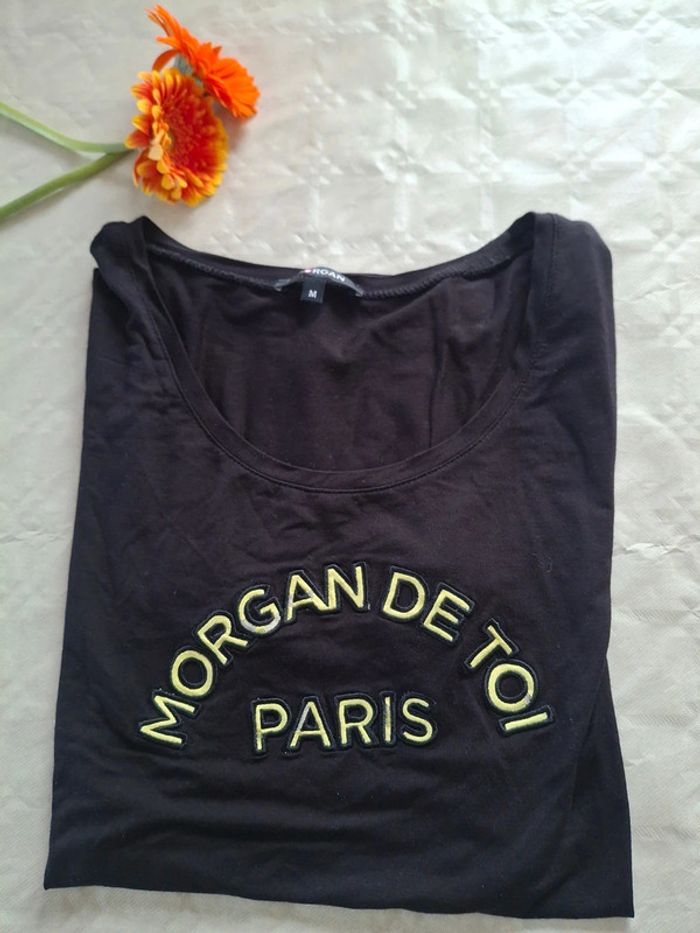T-shirt Morgan noir encolure ronde - bon état - photo numéro 2
