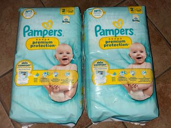 Lot x2 Paquets Couches T2 Pampers Premium Protection