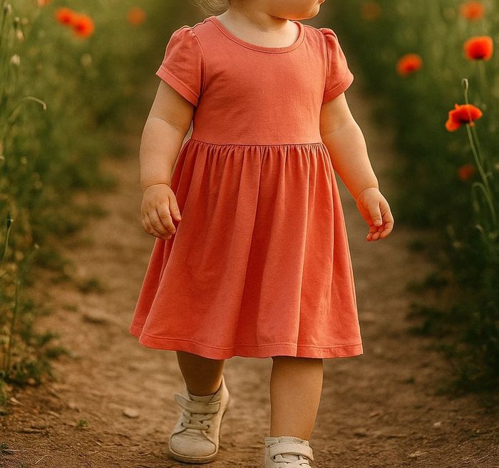 Très jolie robe à courte manche bébé fille