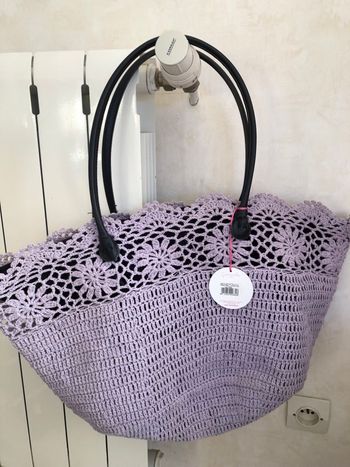 Cabas dentelle lilas neuf
