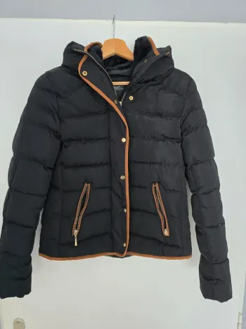Doudoune impermeable noir et marron