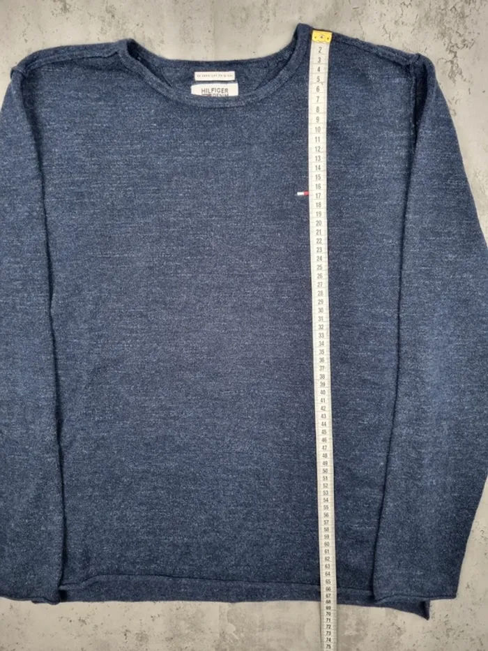 Sweat Tommy Hilfiger Bleu Chiné – Taille S (taille grand) Homme - photo numéro 9