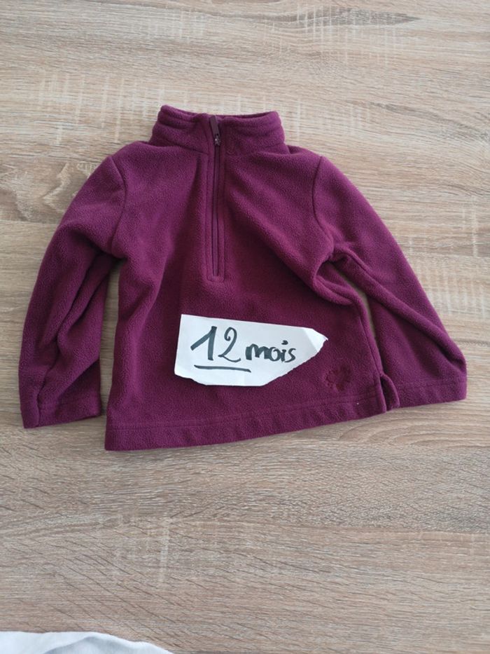 Polaire violette bébé 12 mois