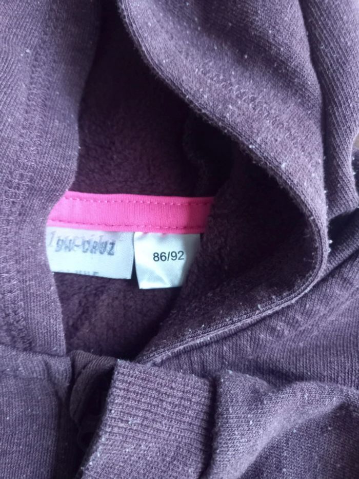 Sweat à zip et capuche violet - photo numéro 2