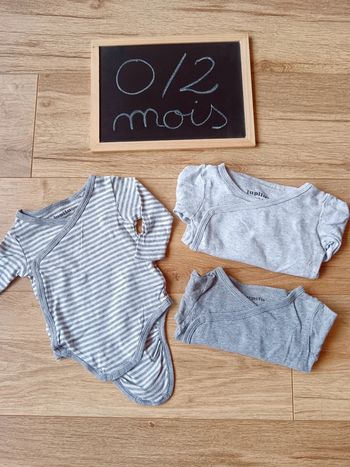 Lot de 3 body Lupilu 100% coton