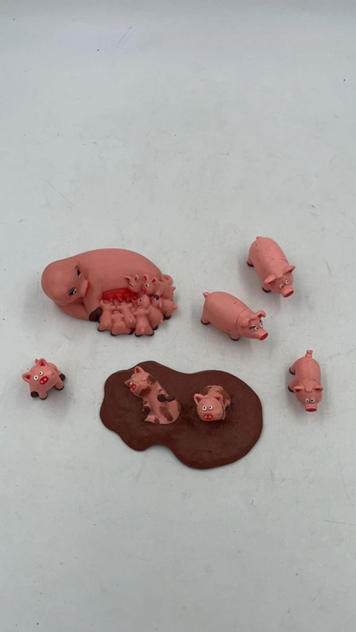 Lot de figurines les animaux de la ferme Cochons x 6 - photo numéro 2
