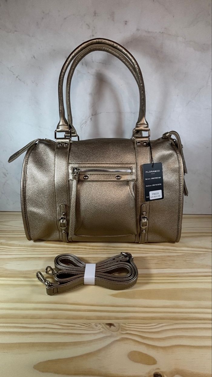 Sac taupe métal tendance chic et stylé grand format neuf - photo numéro 2