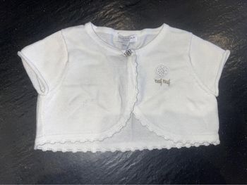 Gilet boléro manche courte blanc cérémonie naf naf