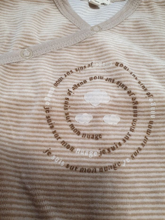 Pyjama velours Grain de blé taille 3 mois 60cm - photo numéro 2