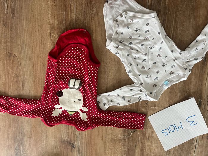 Lot 7 bodies Manches longues taille 3 mois - photo numéro 2