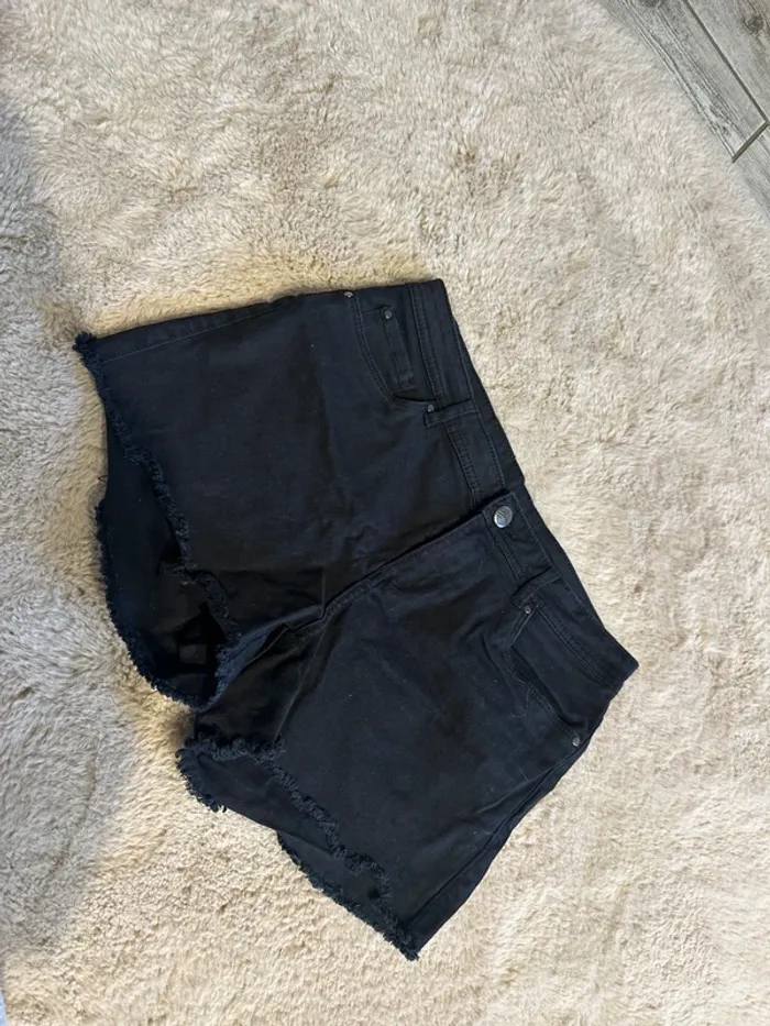 Short en jean noir court femme 38