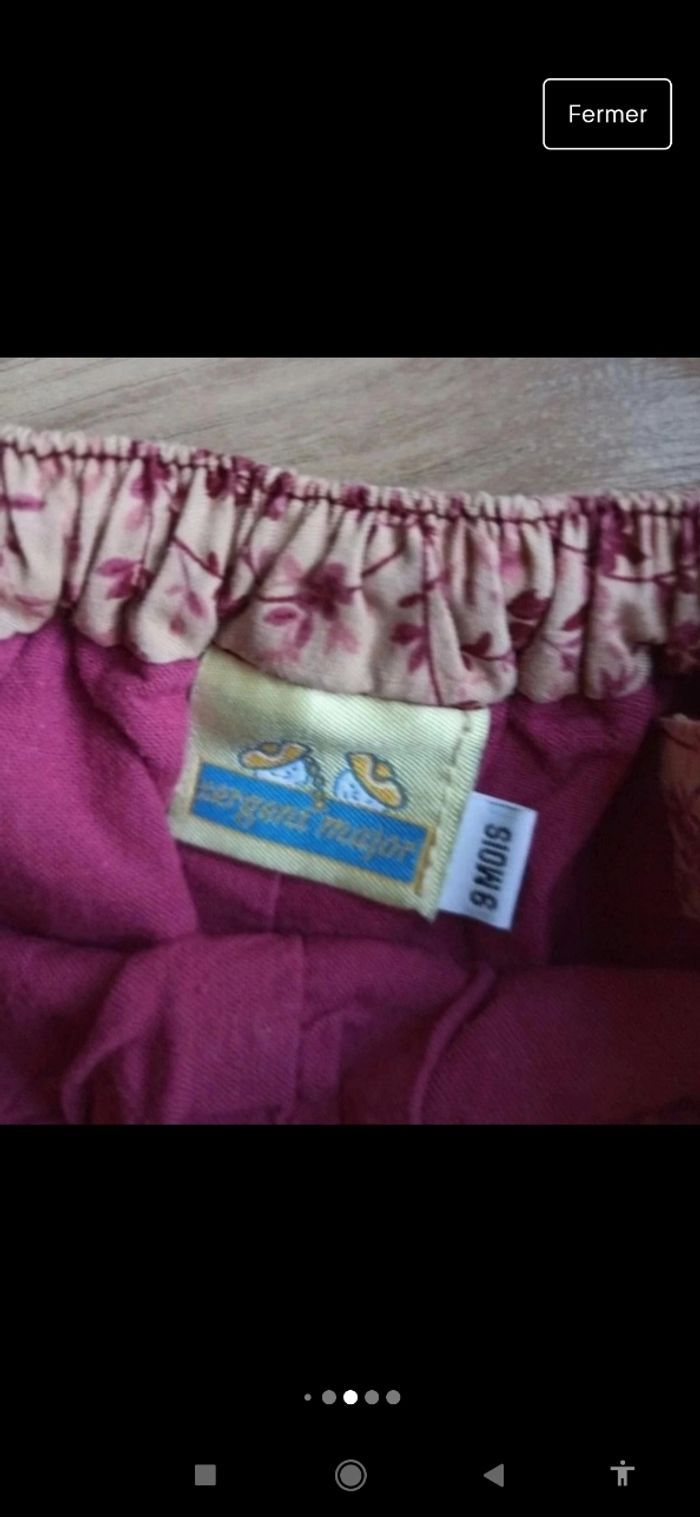 Ensemble tenue bébé 9 mois pantalon et haut violet - photo numéro 4