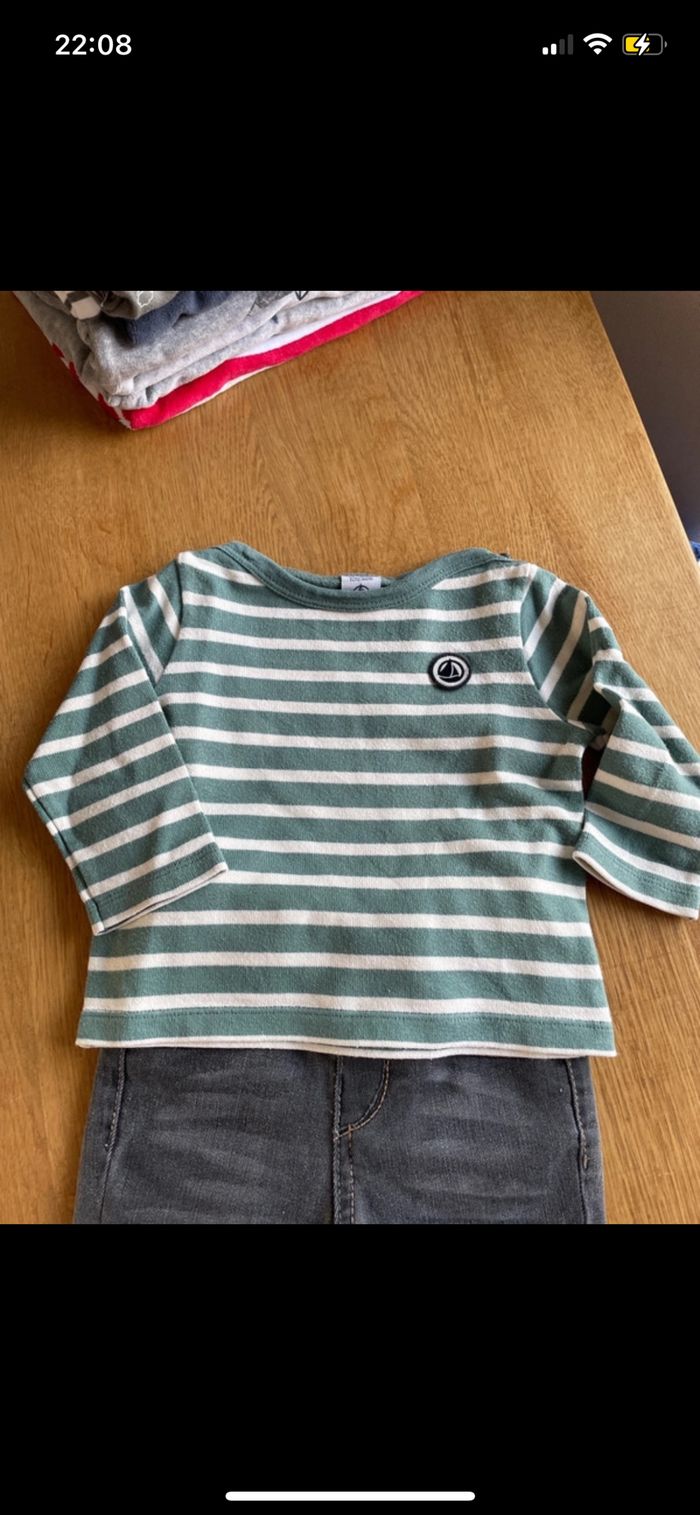 Ensemble jean et marinière petit bateau et ikks - photo numéro 2