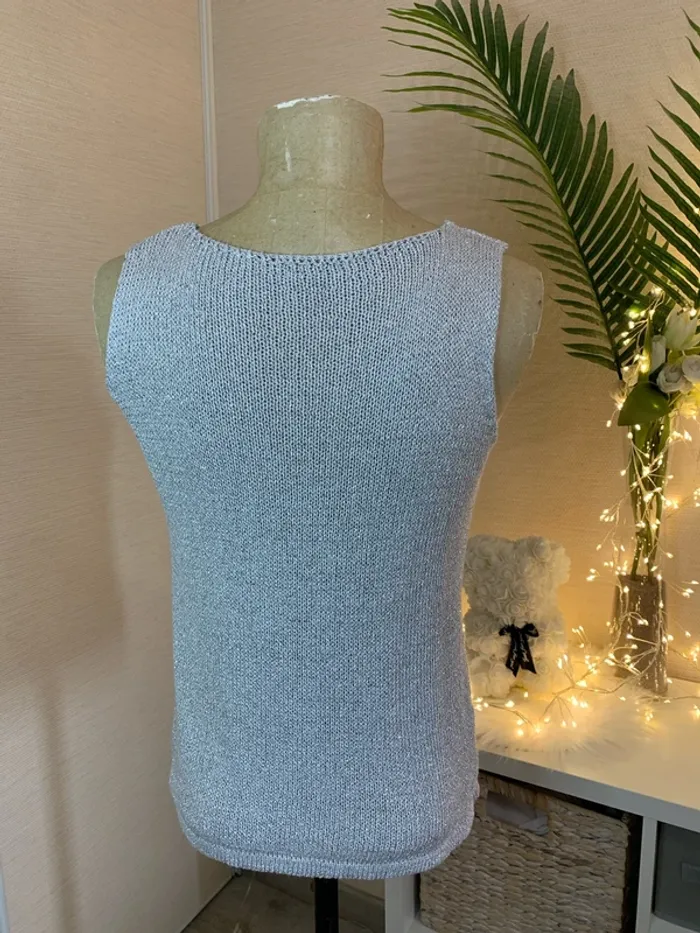 Joli débardeur en lurex argenté femme - photo numéro 3