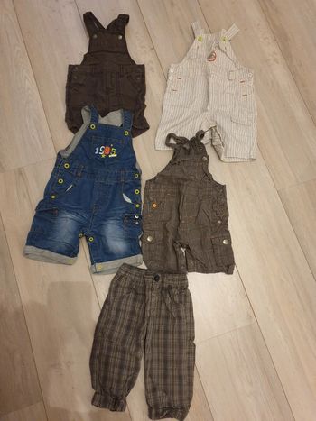Lot de 4 salopettes et 1 pantalon taille 12 mois 1 an garçon