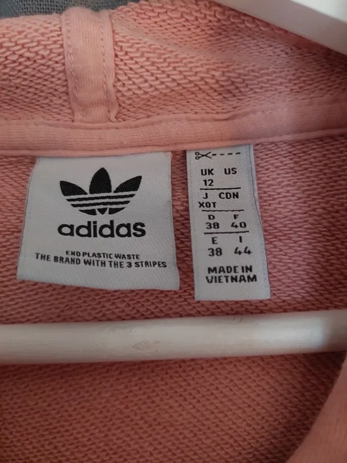 Pull à capuche rose Adidas – Taille 40 – Parfait état - photo numéro 3