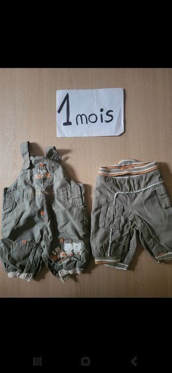 Lot salopette et pantalon 1mois