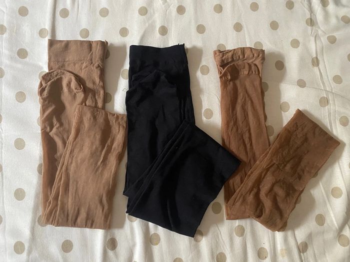 lot de 3 collants couleur chair et noir opaque