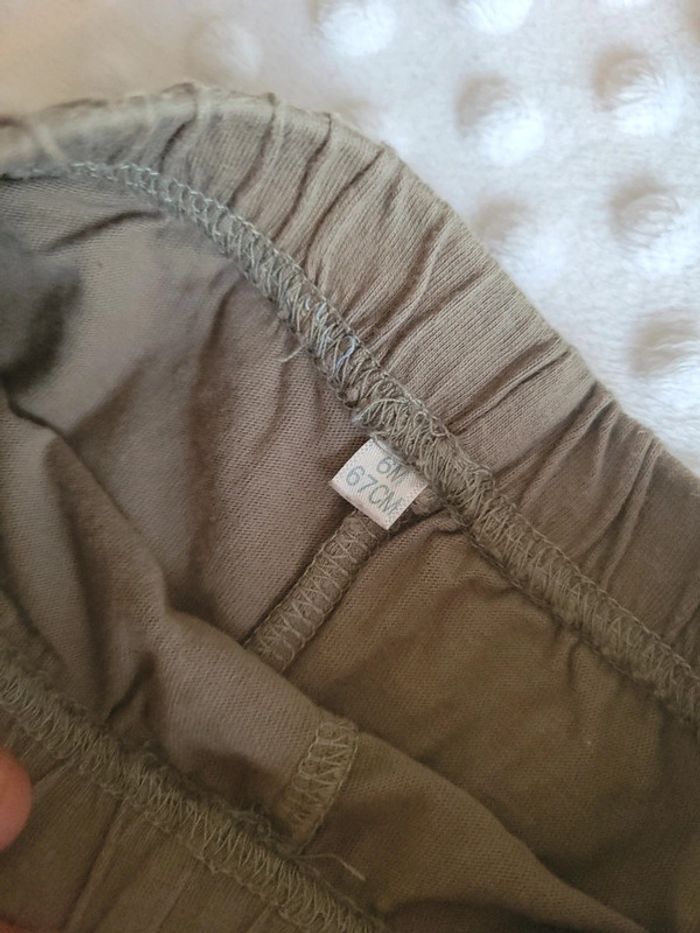 Lot de 3 shorts mixtes – 6 mois – Rayé, kaki & gris - photo numéro 3